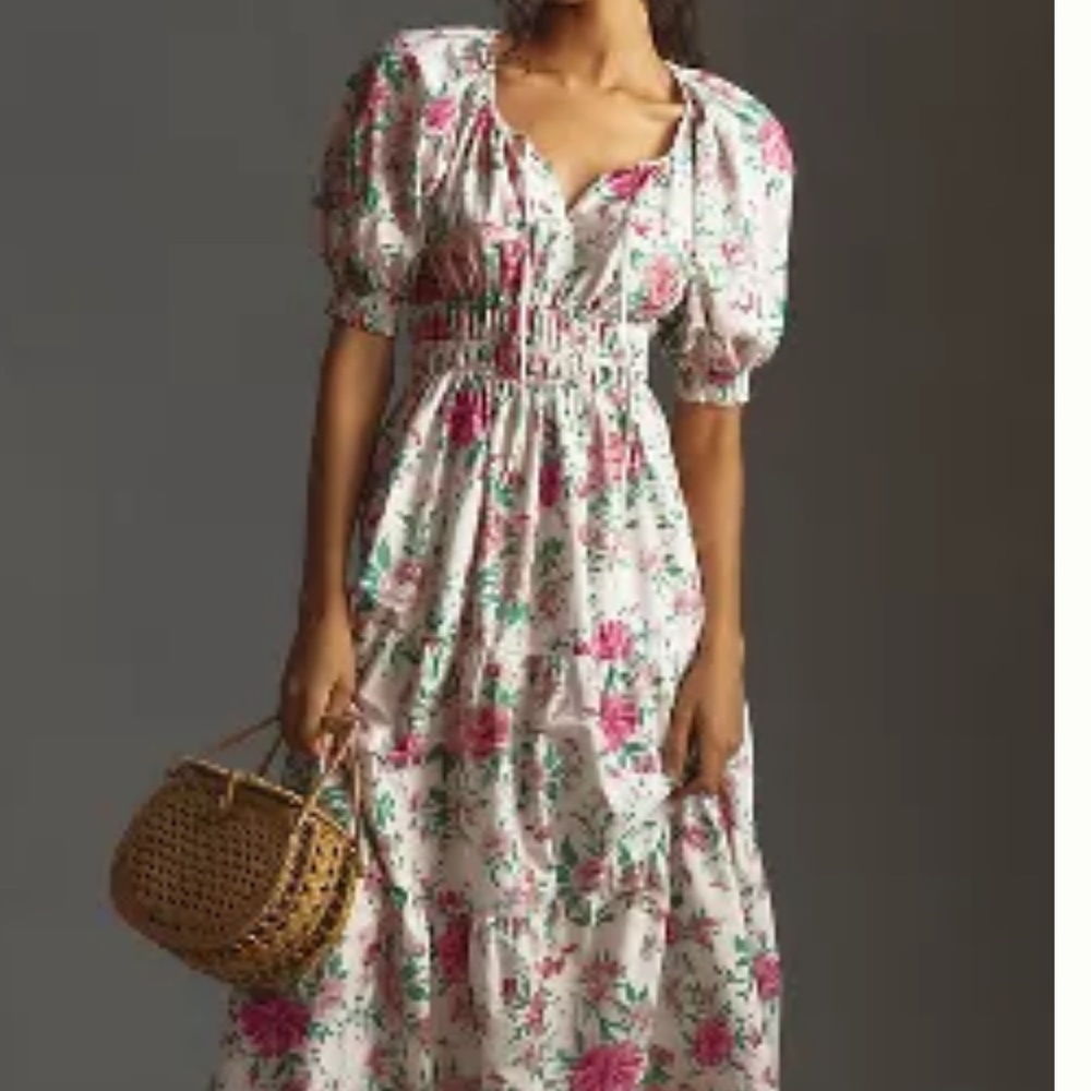 Anthropologie Somerset Puff Sleeve Edition Maxi Dress--NWOT Medium